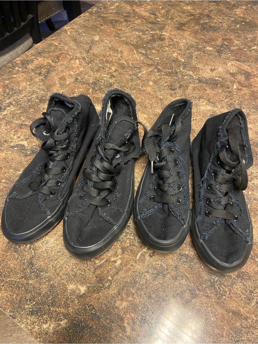Kids' Black High-Top Canvas Sneakers - Casual Lace-Up Style Hip Hop Shoes